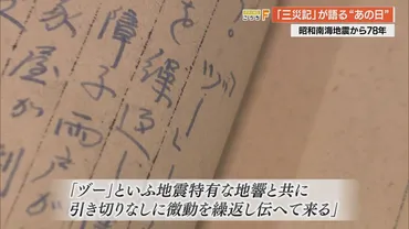 昭和南海地震から78年「ヅーといふ地響」新資料発見【高知】（高知さんさんテレビ）