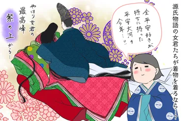 源氏物語のもう一人の主役、紫の上「源氏物語の女君がきものを着たなら」