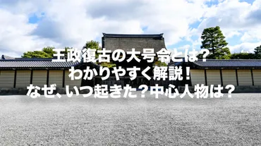王政復古の大号令とは？わかりやすく解説！なぜ、いつ起きた？中心人物は？