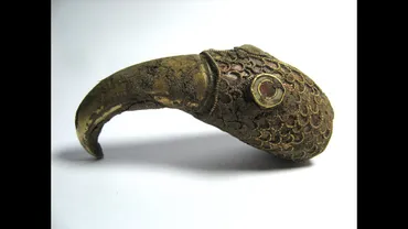 金属探知機でお宝発見!1400年前の金と宝石のカラスの頭と帯状の装飾品を出土