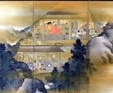 酒呑童子物語図屏風文化遺産オンライン