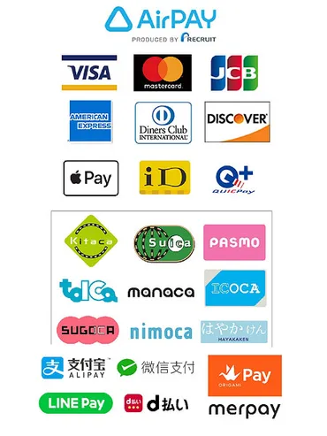 店頭でのお買い物にクレジットカード、交通系電子マネー、決済が使えるようになりました。